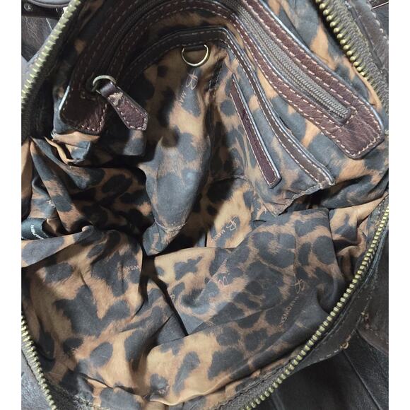 B. Makowsky Shoulder Bag Brown Leather Copper Hardware Large Slouchy Bag - Picture 15 of 16